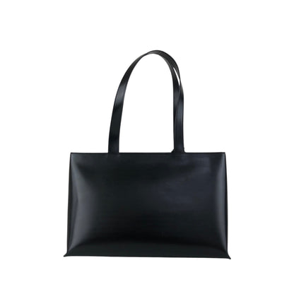 BURBERRY Logo Embossed Handbag Totebag Black Vintage 7vx6m6