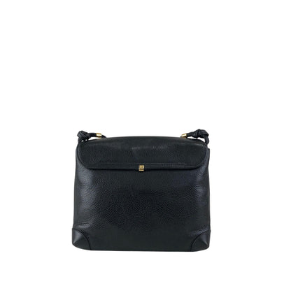 GUCCI Logo Embossed Shoulder bag Black Vintage awhzfg