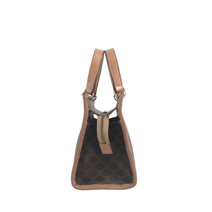 CELINE Macadam Two-way Handbag Shoulder bag Brown Vintage 85it3e