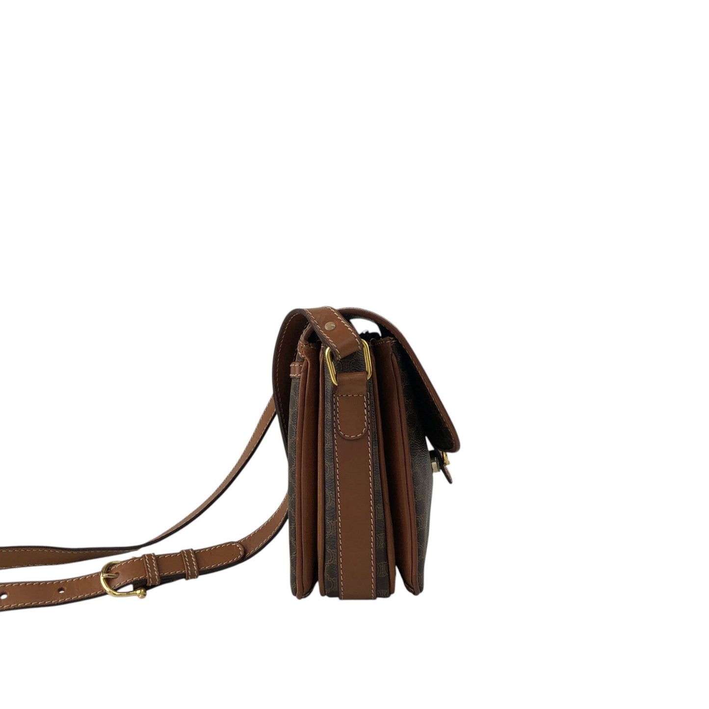 CELINE Macadam Horse Bit Shoulder bag Brown Vintage 3h7y8z