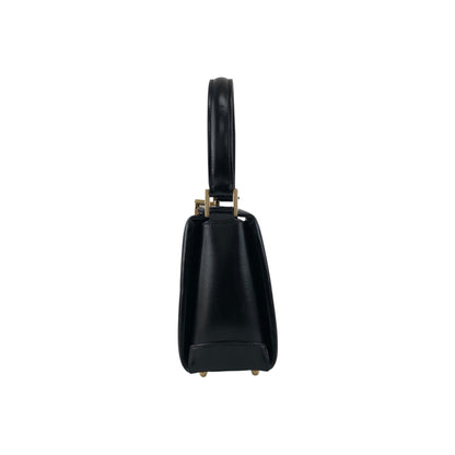 GUCCI Logo Small Handbag Black Vintage xwdrnw