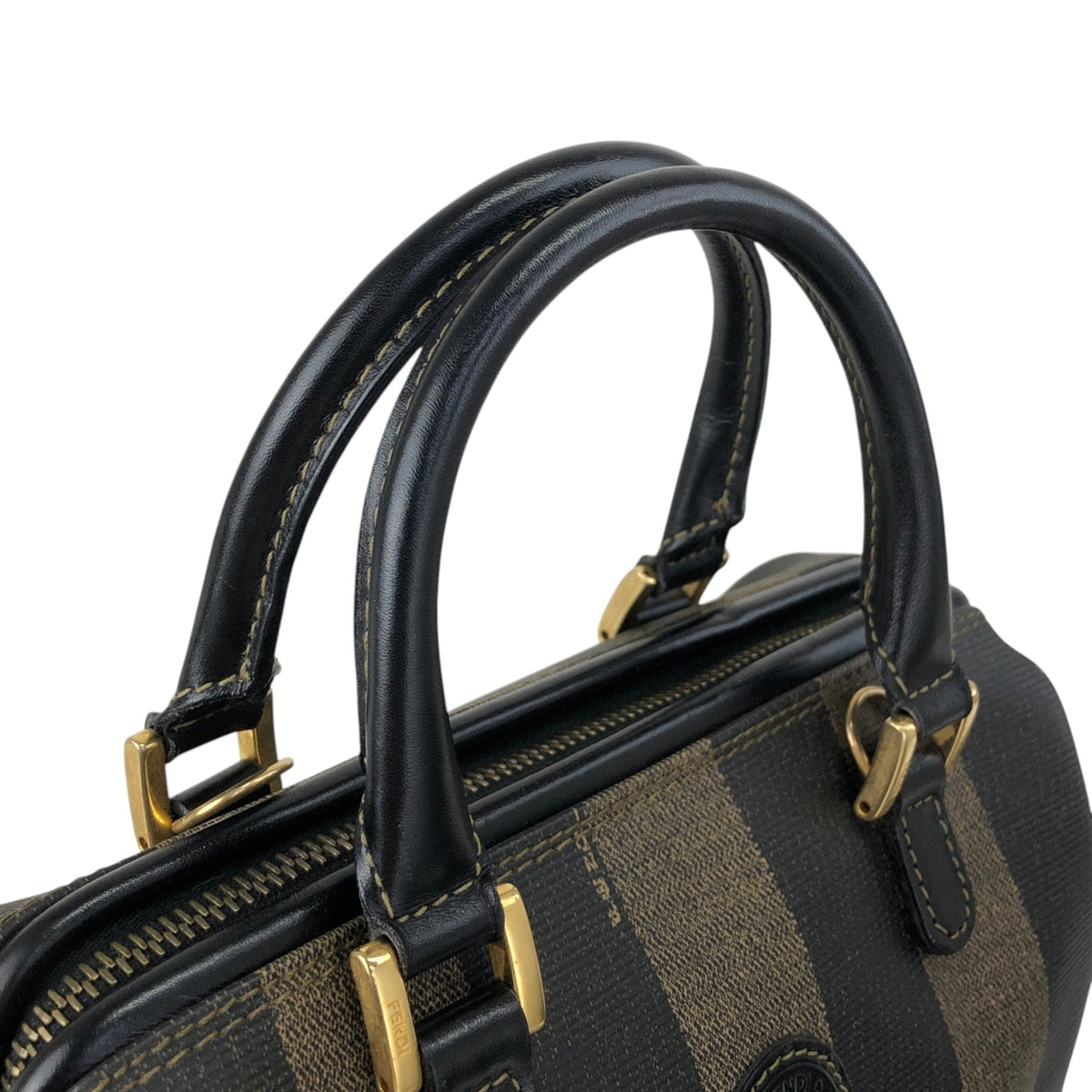 FENDI Pecan Two-way Small Boston bag Shoulder bag Black Vintage jy5pns