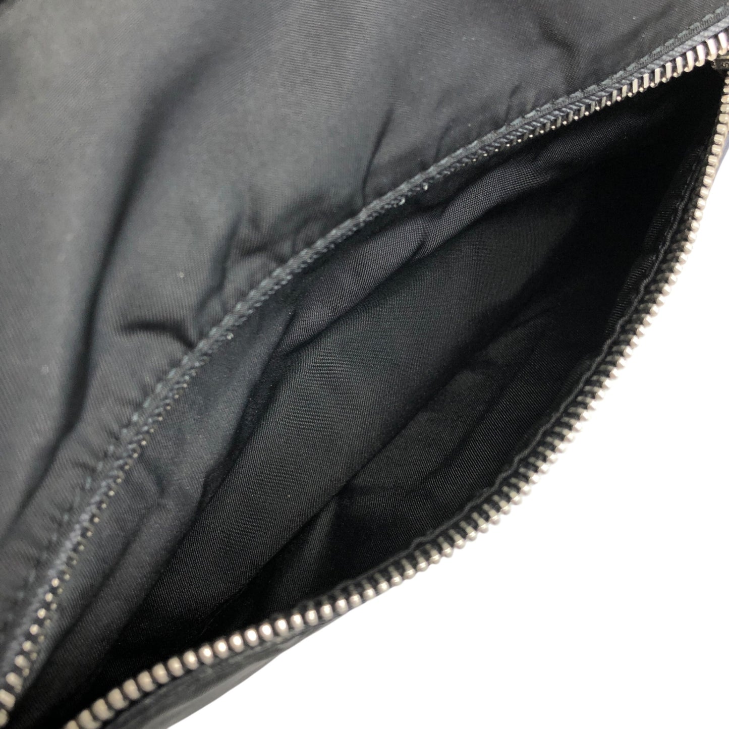 PRADA Triangle Logo Front Buckle Shoulder bag Black Vintage n23xhp