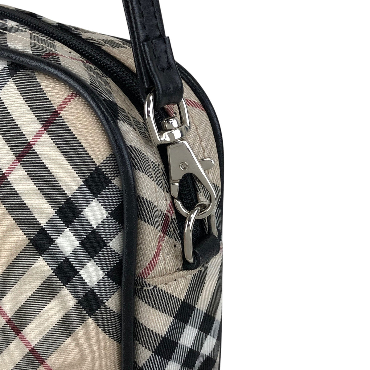 BURBERRY Check Small Handbag Beige Vintage jg72w4