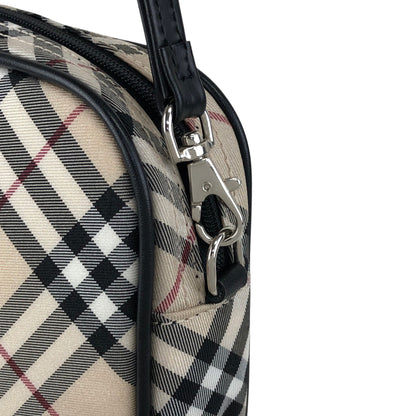BURBERRY Check Small Handbag Beige Vintage jg72w4