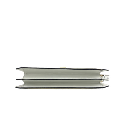 Yves Saint Laurent YSL Logo Lizard Leather Two-way Handbag Shoulder bag Beige Vintage yzf4gb