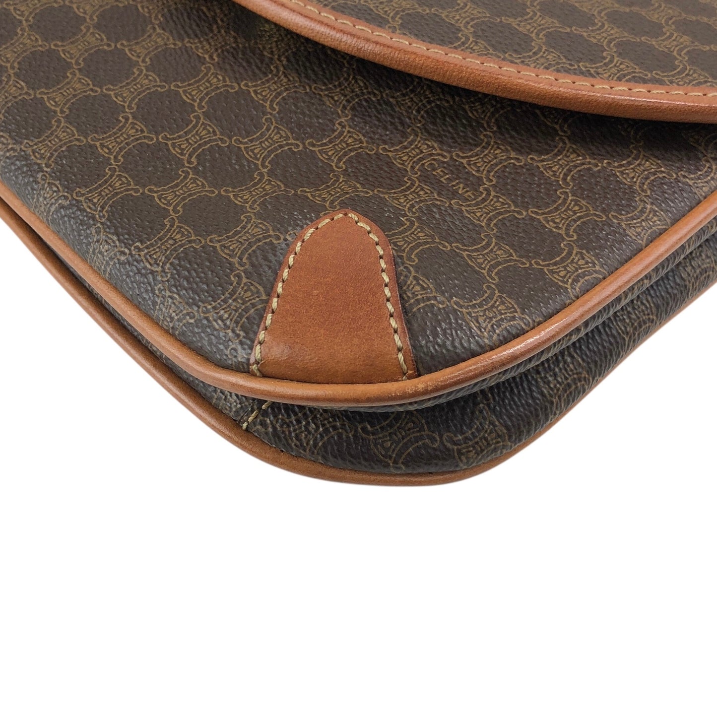 CELINE Macadam Blason Shoulder bag Brown Vintage a4uyd7