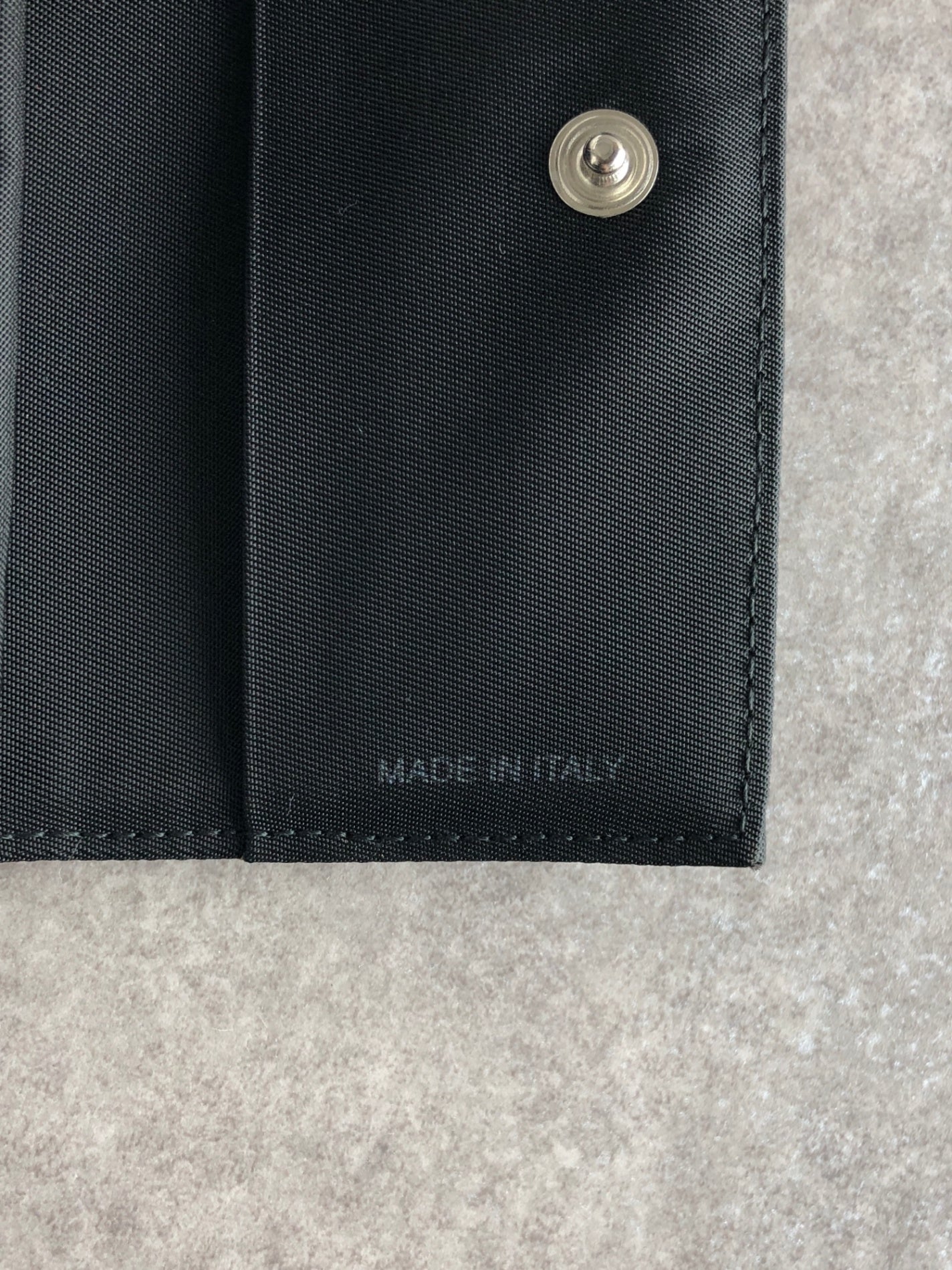 PRADA Tessuto Triangle Logo Trifold Wallet Black Vintage d6ehtk