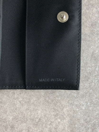 PRADA Tessuto Triangle Logo Trifold Wallet Black Vintage d6ehtk