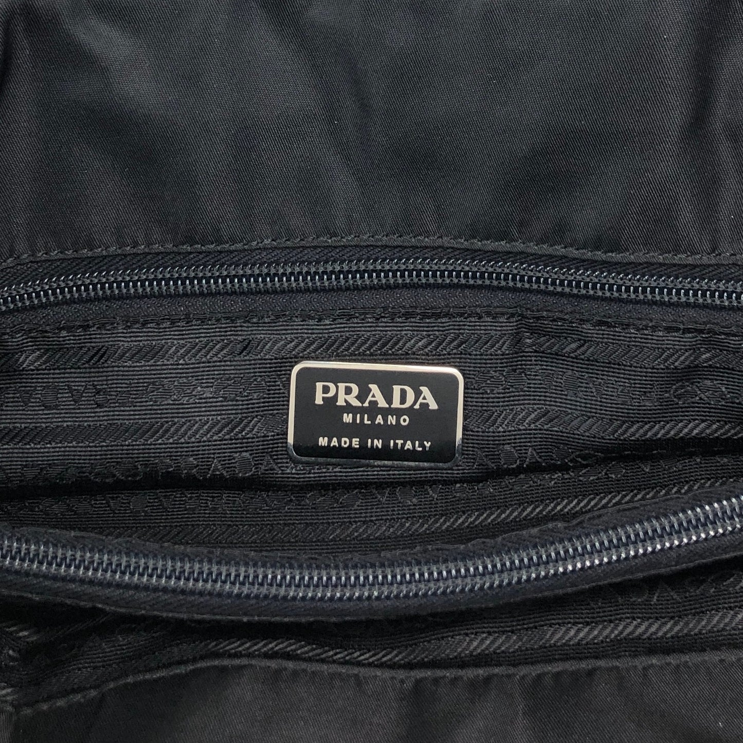 PRADA Tessuto Triangle Logo Handbag Totebag Black Vintage 4fphjj