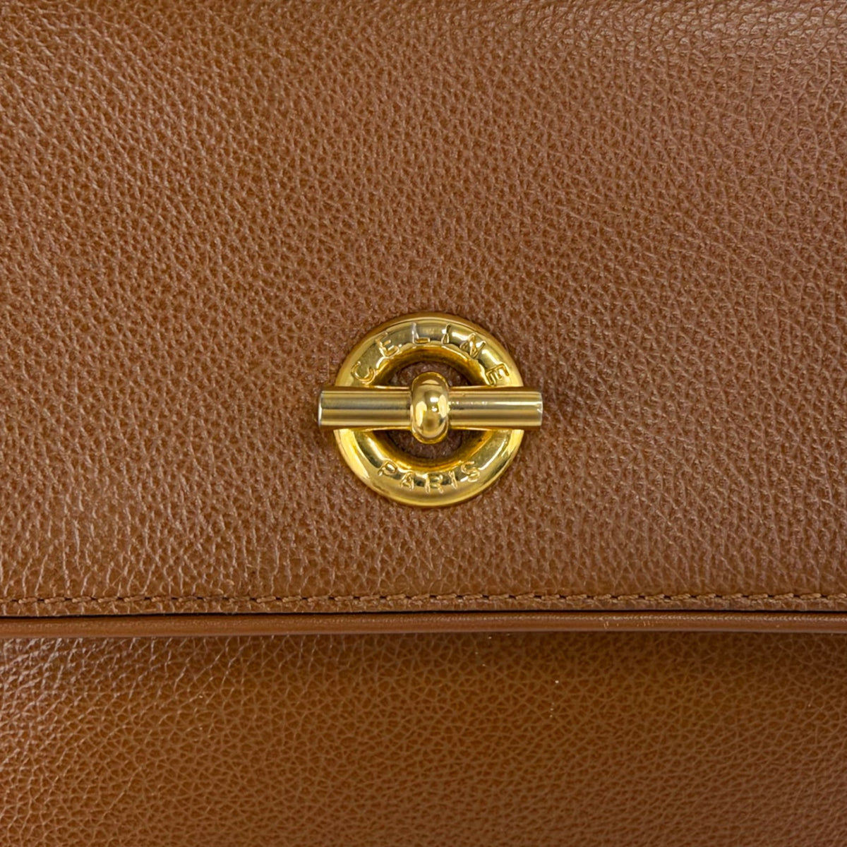 CELINE Toggle Clasp Two-way Handbag Shoulder bag Brown Vintage p67n53