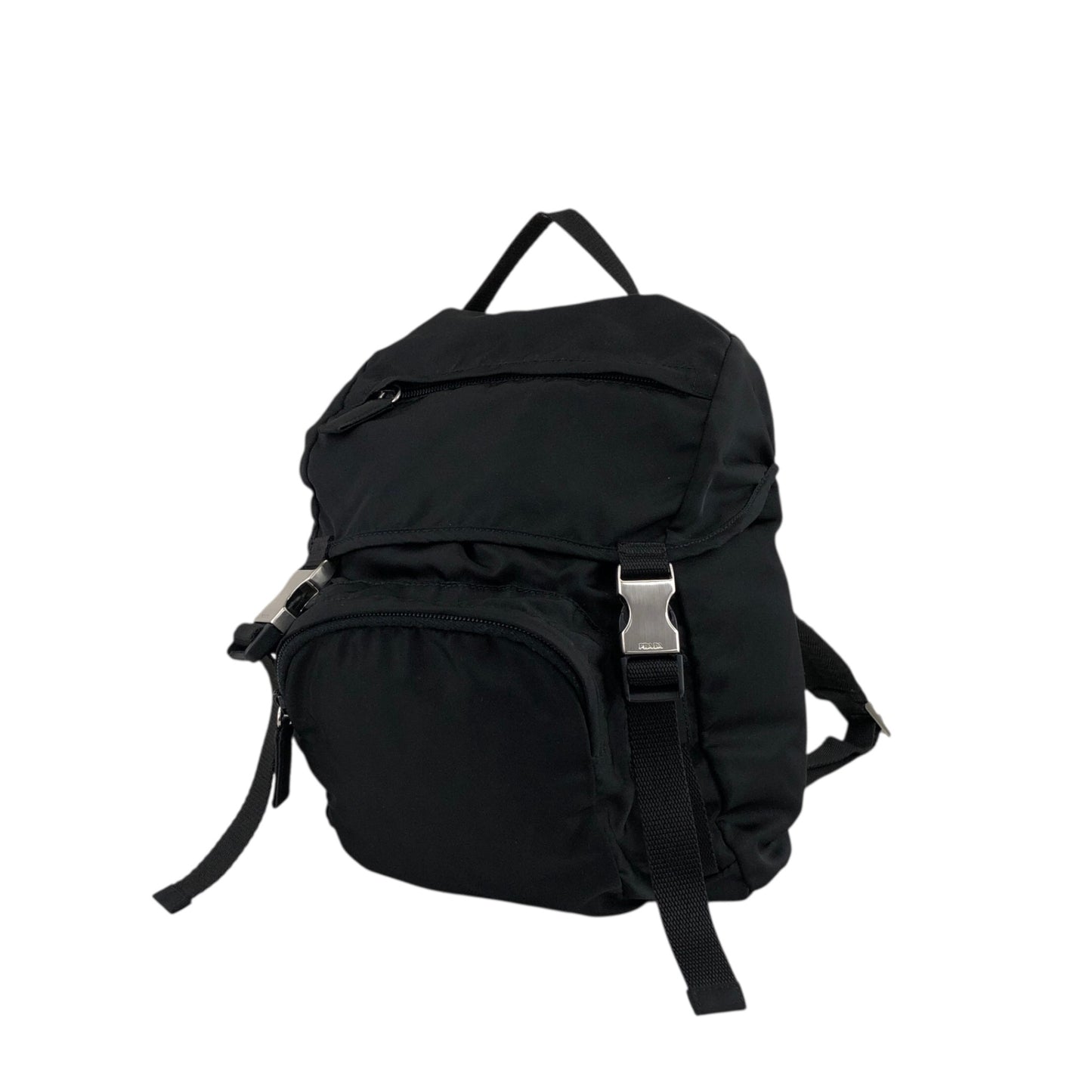 PRADA Tessuto Triangle Logo Backpack Black Vintage 6jg2ux