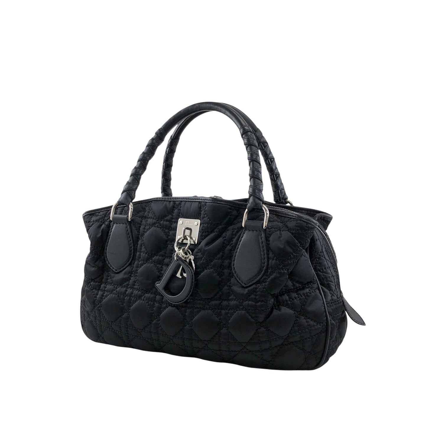 Christian Dior Cannage Charm Handbag Black Vintage sreacp