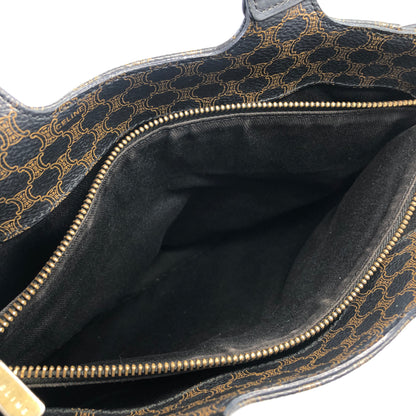 CELINE Macadam Logo Handbag Black Vintage v6cari