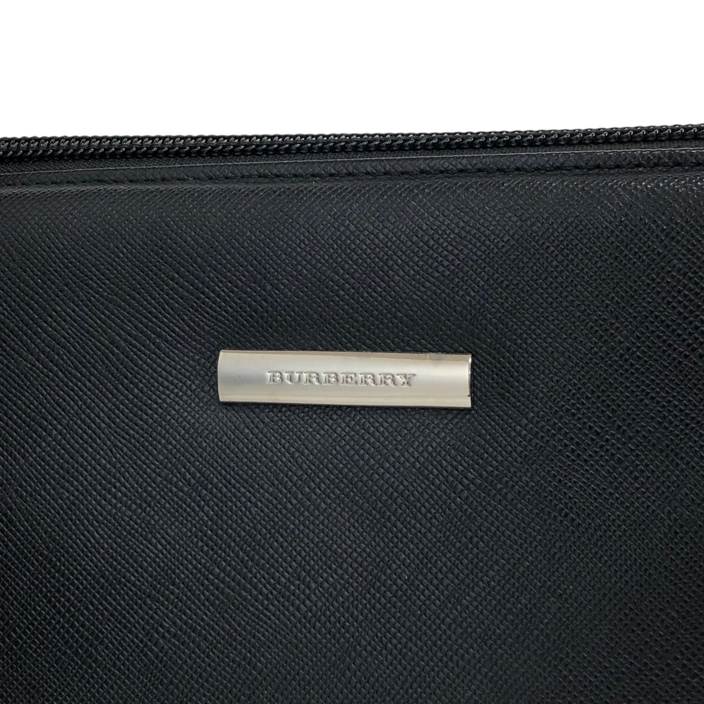 BURBERRY Logo Small Boston bag Handbag Black Vintage 56f78t