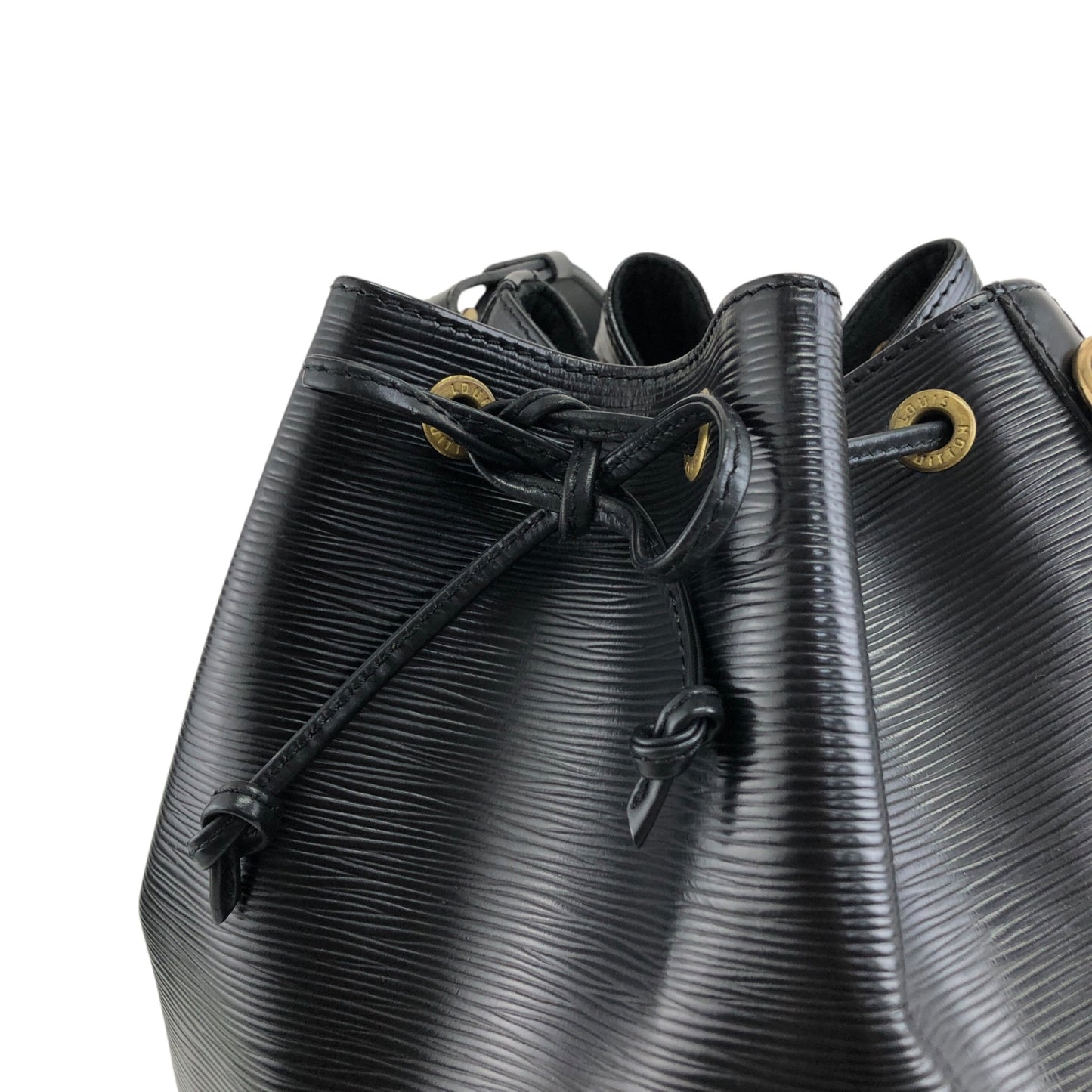 LOUIS VUITTON Epi Drawstring Shoulder bag Black Vintage gh8xjw