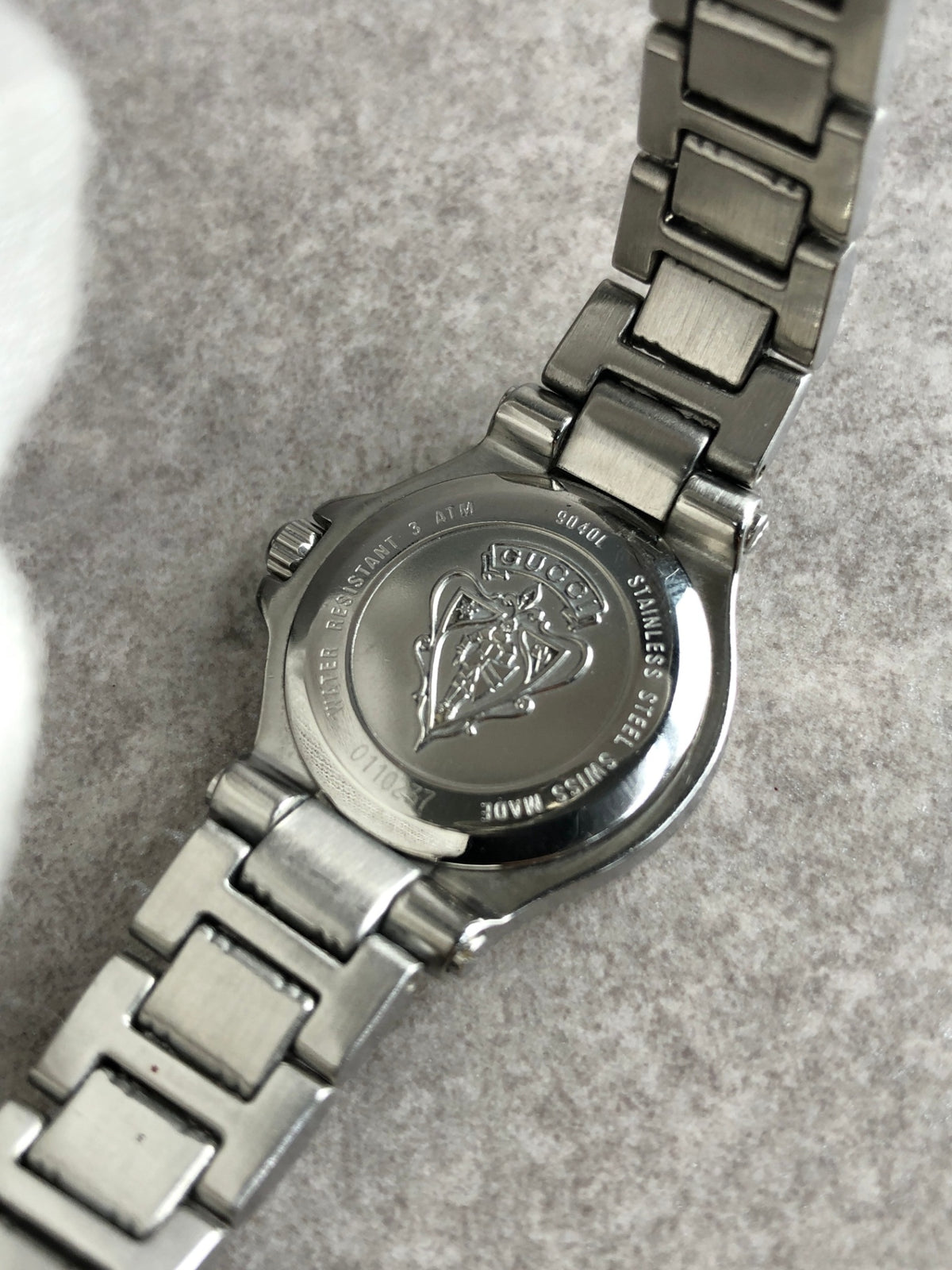 GUCCI Logo Quartz Watch Silver 9040L Vintage hmjs4w