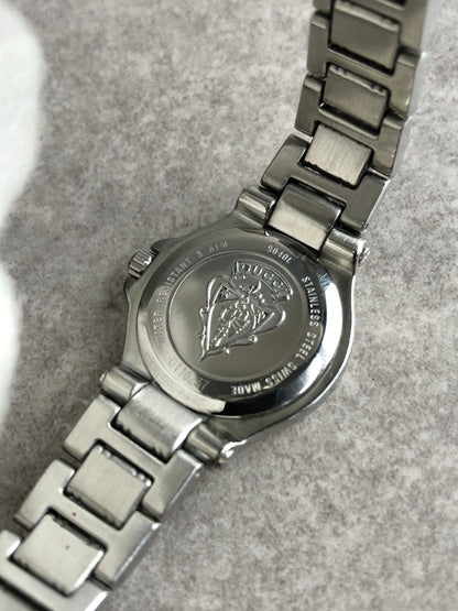 GUCCI Logo Quartz Watch Silver 9040L Vintage hmjs4w