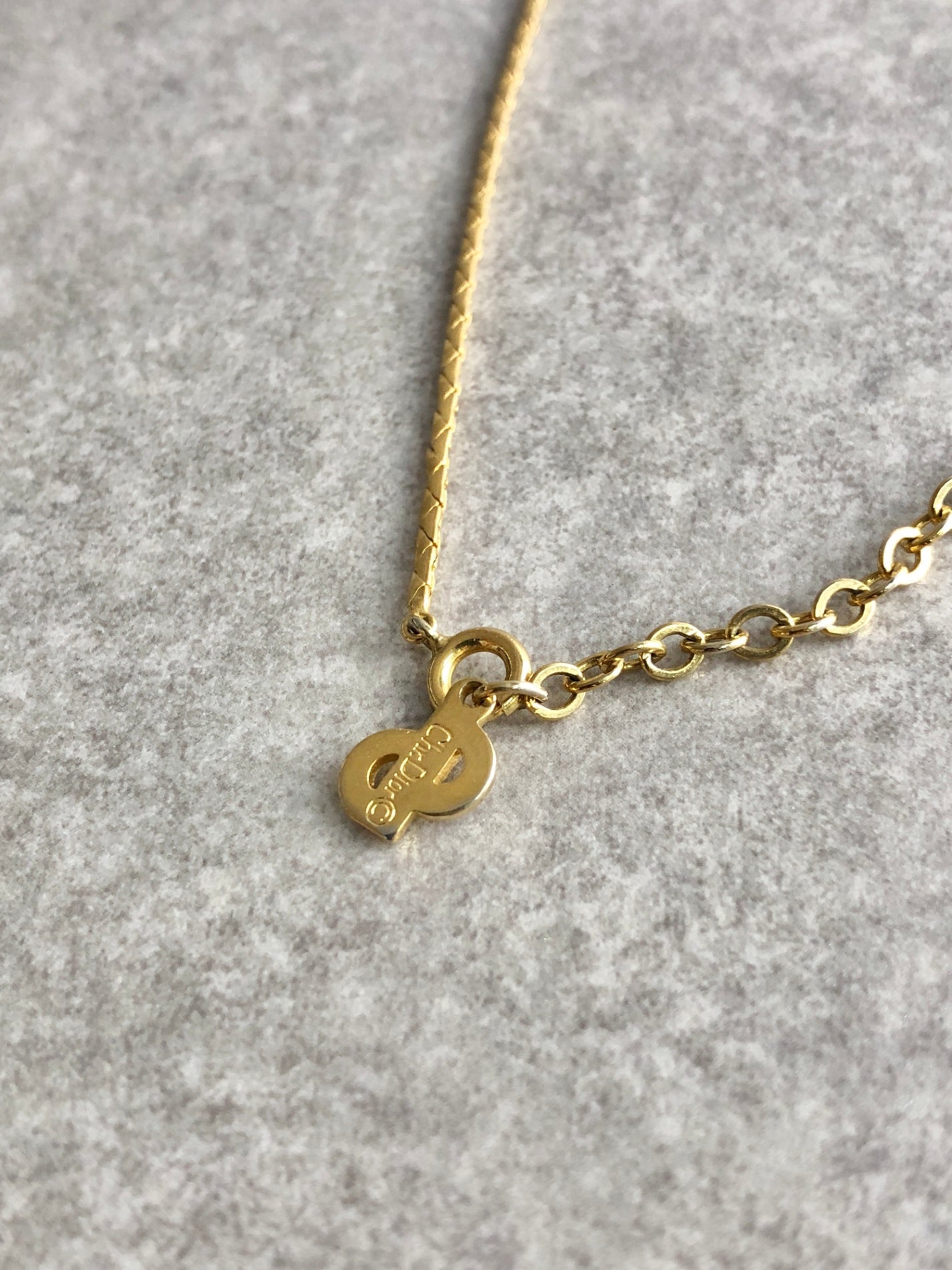 Christian Dior CD Logo Necklace Gold Vintage umrsia