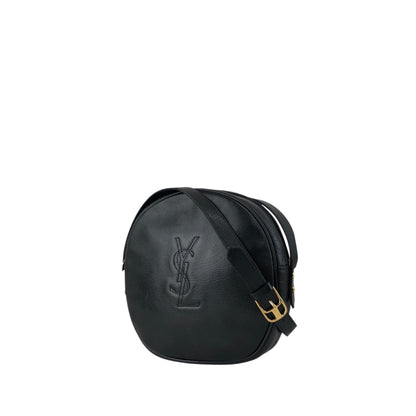 Yves Saint Laurent YSL Logo Stitch Shoulder bag Black Vintage n8ts56