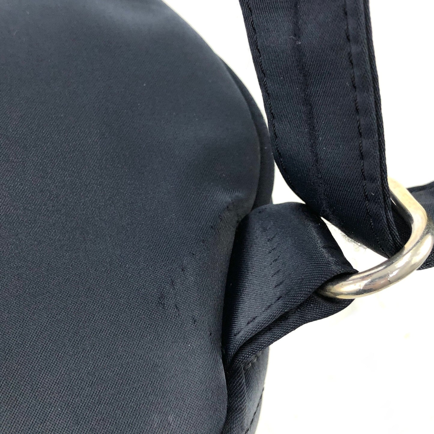 Yves Saint Laurent Logo Nylon Drawstring Backpack Navy Vintages76t25