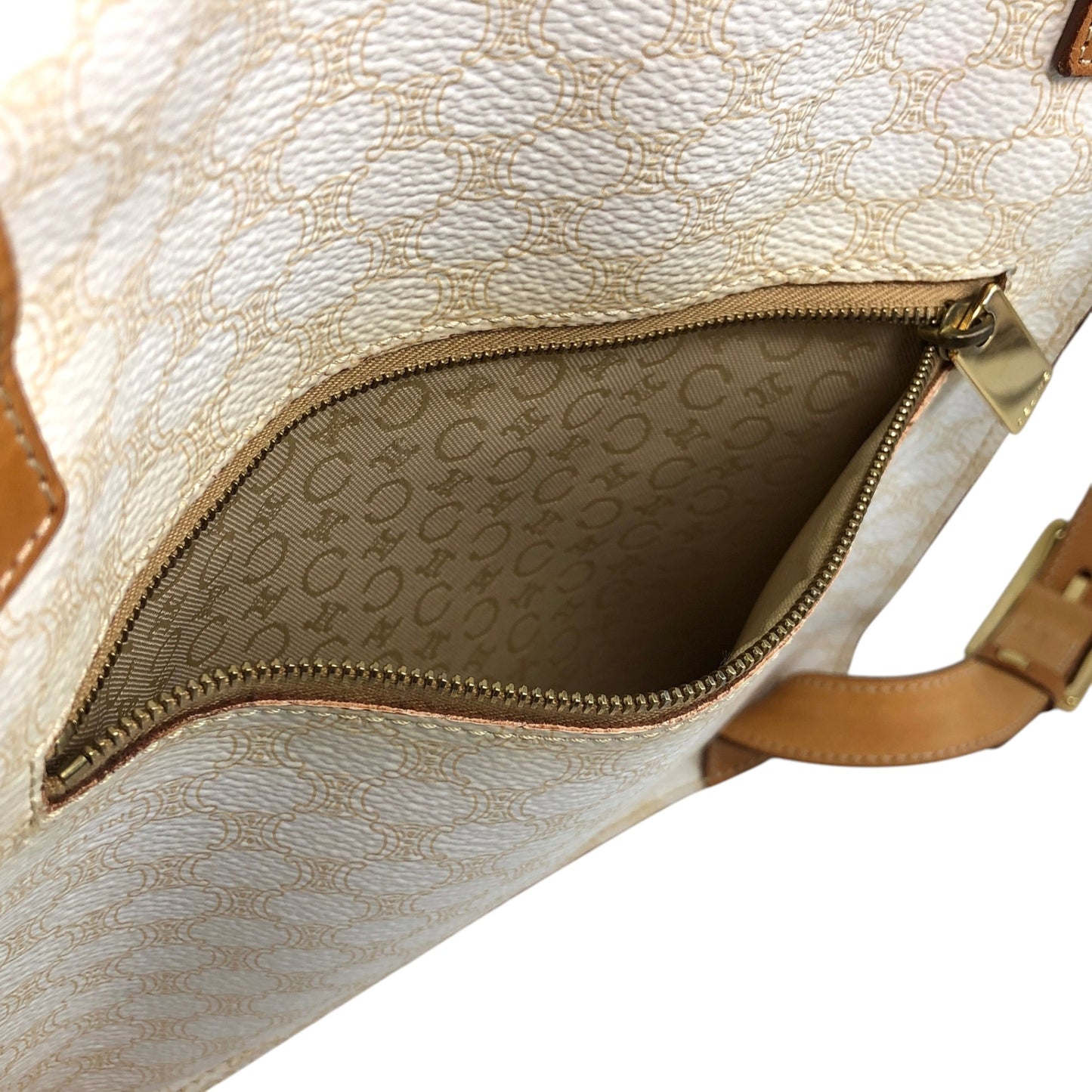 CELINE Macadam Backpack White Vintage w8wdat