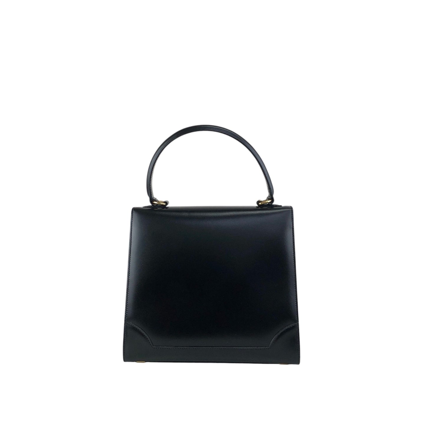 CELINE Gancini Two-way Handbag Shoulder bag Black Vintage nifgs8