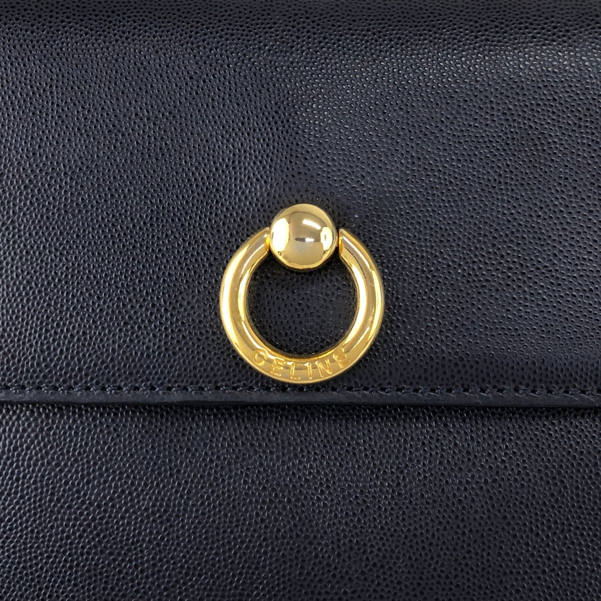 CELINE Gancini Shoulder bag Navy Vintage hf7v5f