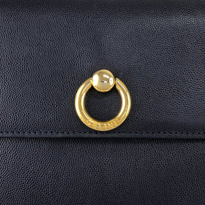 CELINE Gancini Shoulder bag Navy Vintage hf7v5f