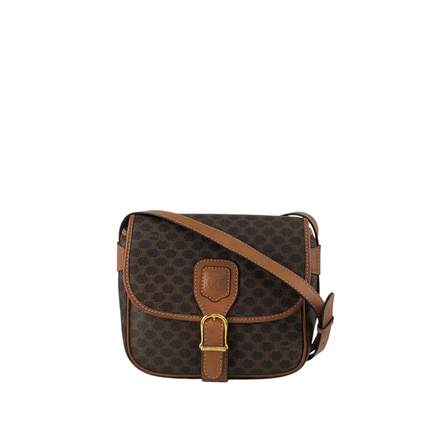 CELINE Macadam Blason Shoulder bag Brown Vintage uuvwb7