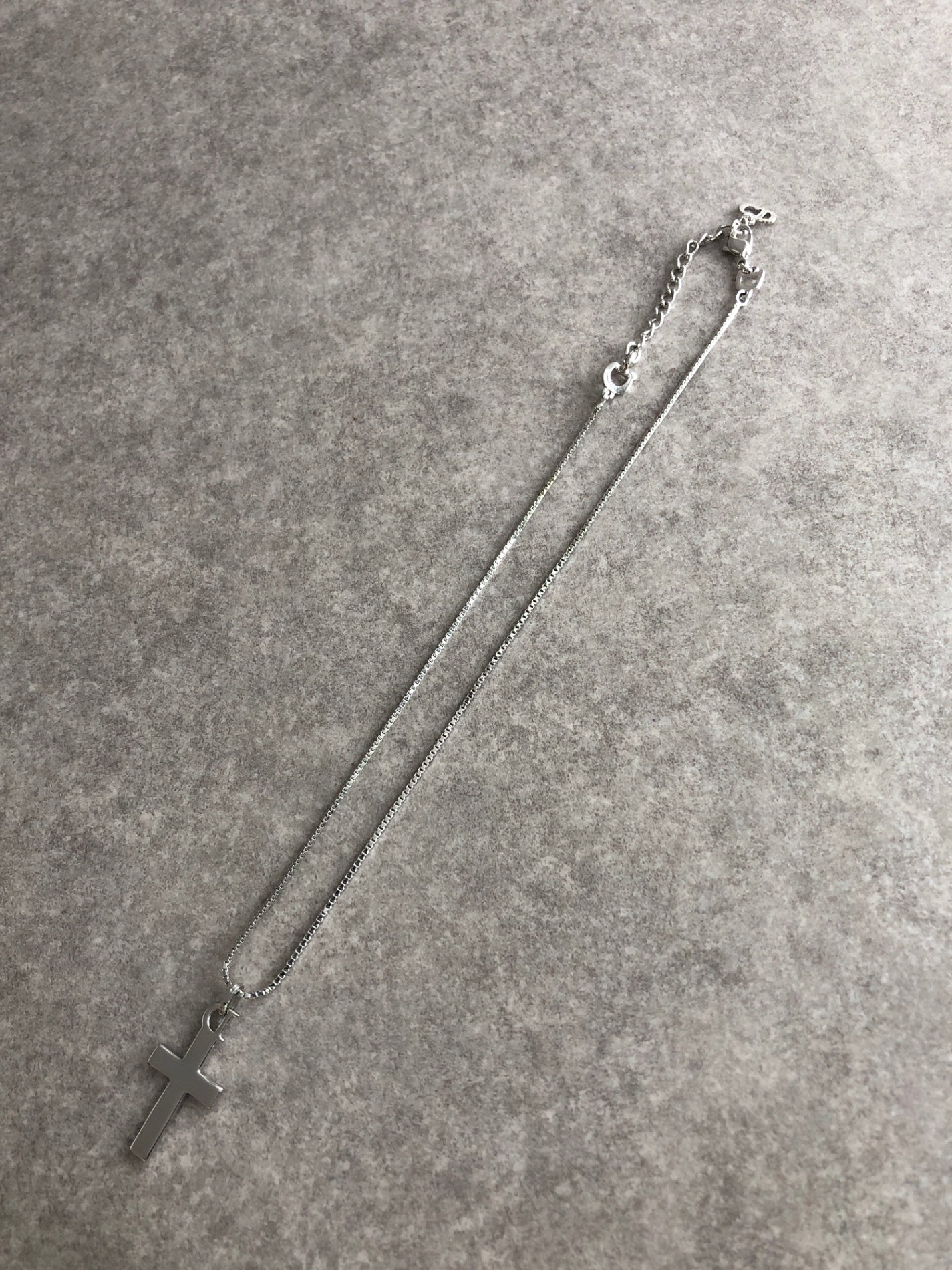 Christian Dior Cross Necklace Silver Vintage rxbzag