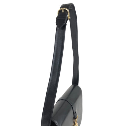 CELINE Horse Carriage Shoulder bag Black Vintage tinnie