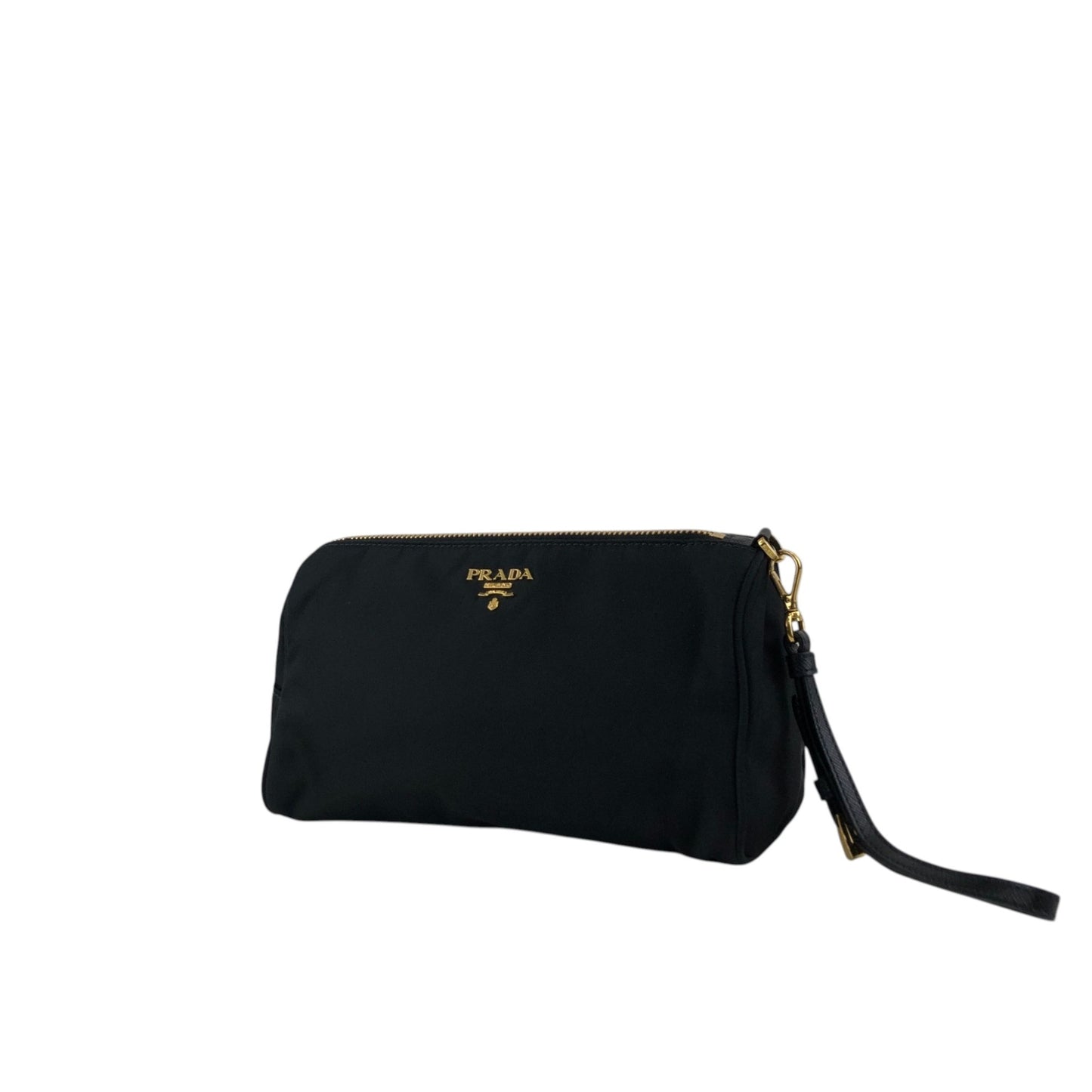 PRADA Logo  Small Handbag Pouch Black Vintage gnc6de