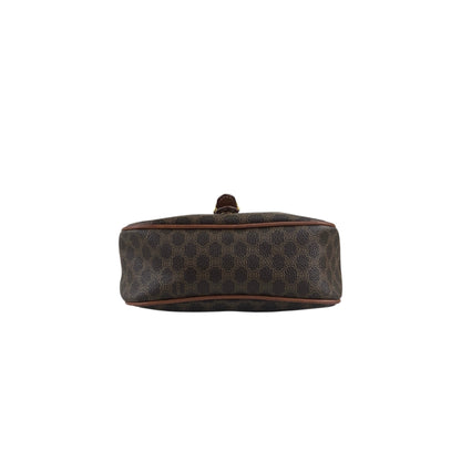 CELINE Macadam Blason Front Buckle Shoulder bag Brown Vintage nunsei