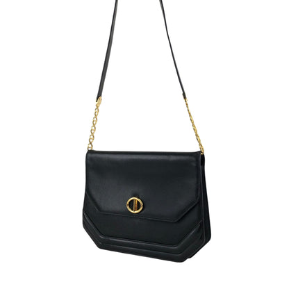 Christian Dior CD Logo Chain Shoulder bag Black Vintage n5ndi6