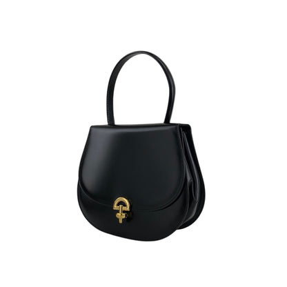 CELINE Front Buckle Two-way Handbag Shoulder bag Black Vintage htie7e
