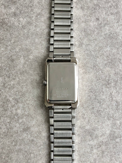 Yves Saint Laurent YSL Logo Quartz Watch Silver 5421-H04724Y Vintage k8c788