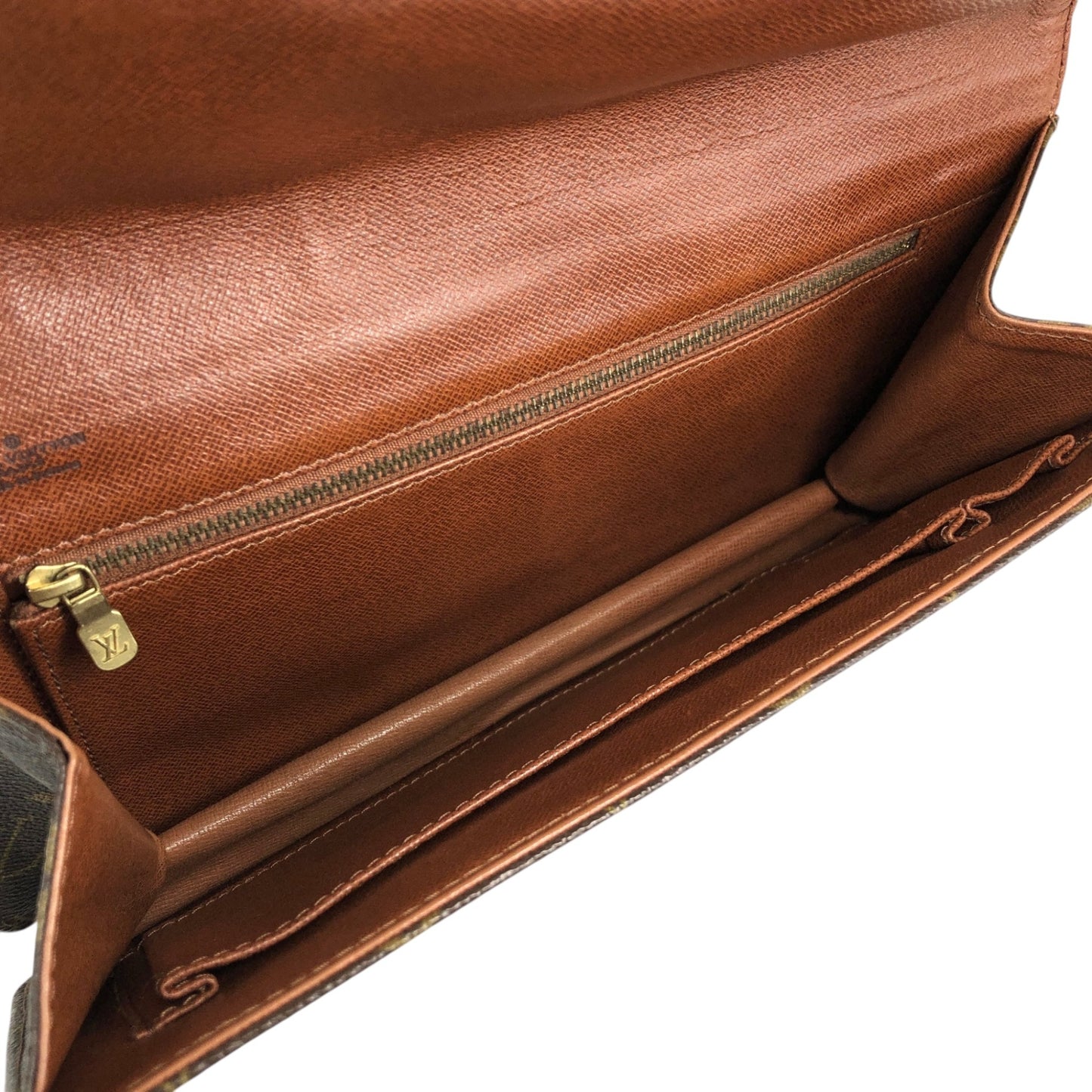 LOUIS VUITTON Monogram Clutch bag Brown Vintage 3pebsa