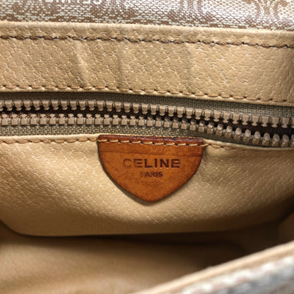 CELINE Macadam Front Buckle  Shoulder bag Beige Vintage hx87nm