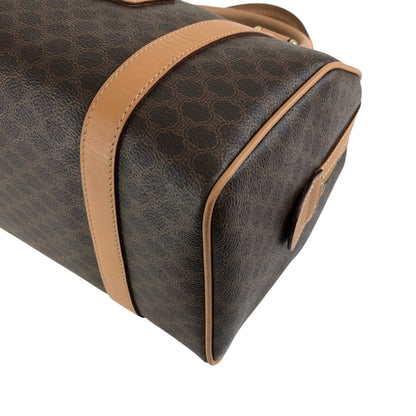 CELINE Macadam Small Boston bag Handbag Brown Vintage 2iu55c