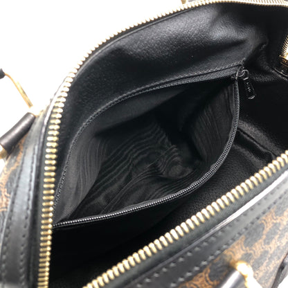 CELINE Macadam Blason Two-way Small Boston bag Shoulder bag Black Vintage 2urwut