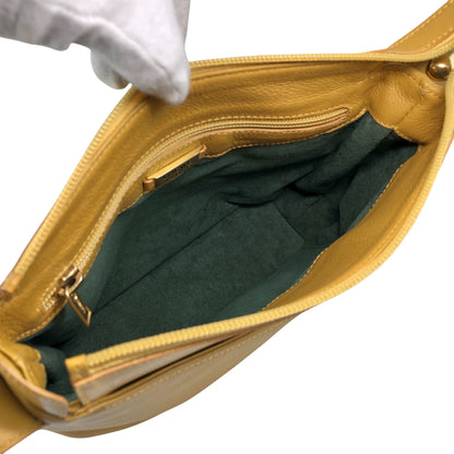 LOEWE Logo Embossed Shoulder bag Yellow Vintage uwdr5a