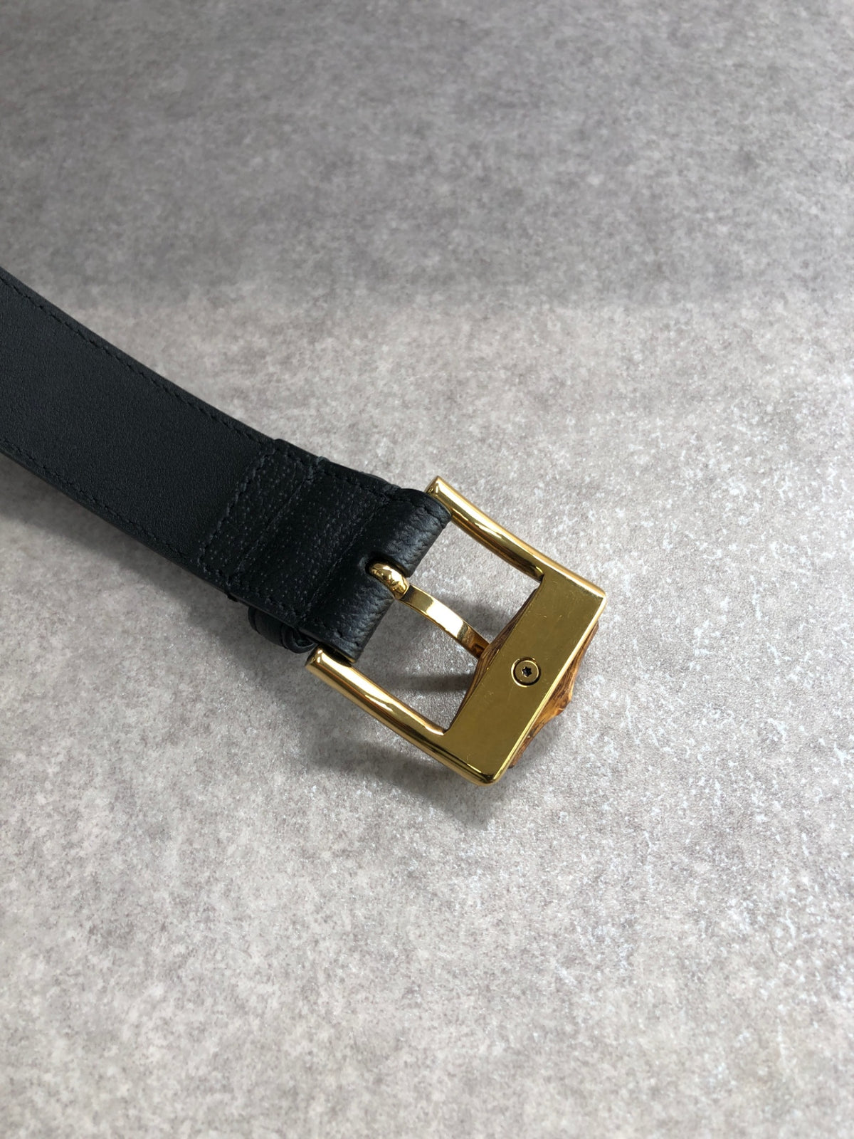 GUCCI Bamboo Belt Black Vintage 8anzpk