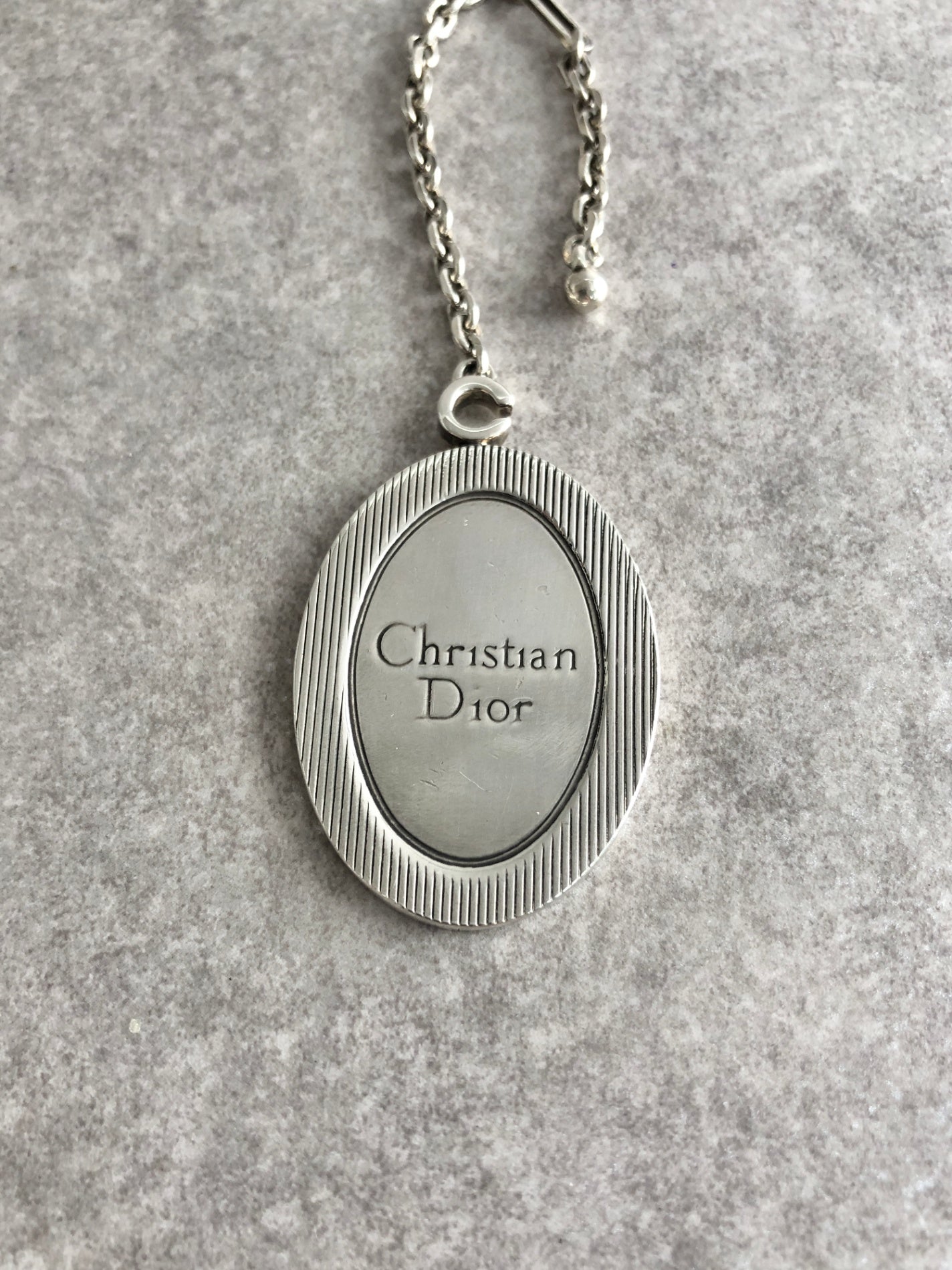 Christian Dior Logo Motif Charm Silver Vintage adxprv