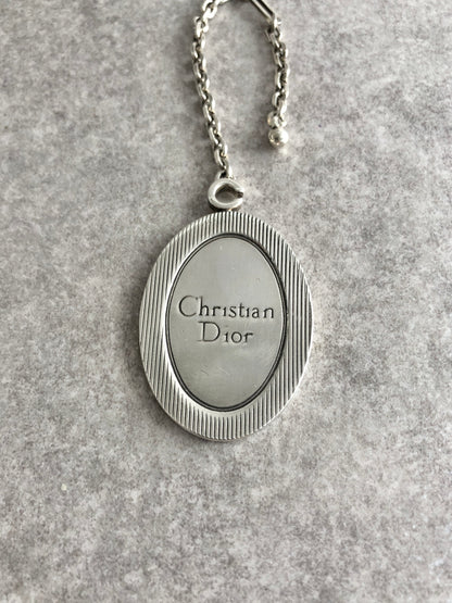 Christian Dior Logo Motif Charm Silver Vintage adxprv