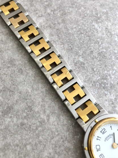 HERMES Watch Silver×Gold Vintage wri6ch
