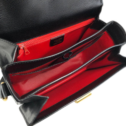 CELINE Turn Lock Shoulder bag Black Vintage jth6xy