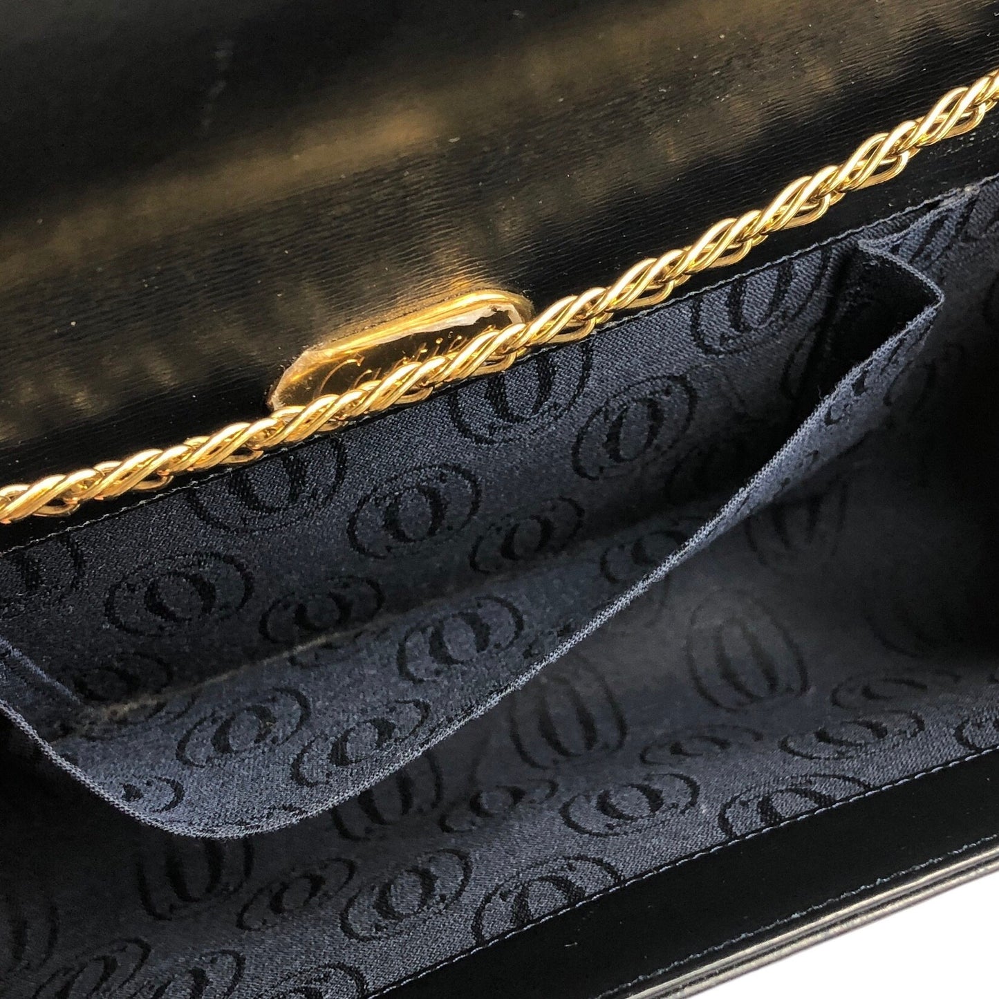 Cartier Chain Shoulder bag Navy Vintage g6icmh