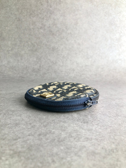 Christian Dior Trotter Logo Coin Purse Navy Vintage xtp3gx