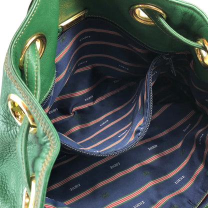 LOEWE Anagram Drawstring Shoulder bag Green Vintage 4p76em